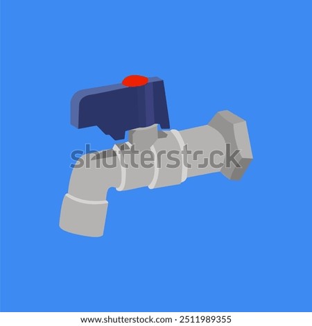 Simple water tap seen from the front side
