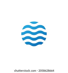 simple water wave logo design