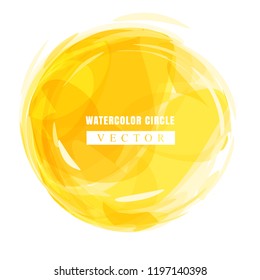 Simple watercolor circle or aquarelle round stain isolated on white background. Watercolour round backdrop template or acrylic vector illustration for easy editable design