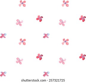 Simple watercolor flower seamless pattern. Vector illustration