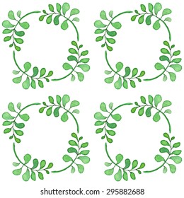 Simple watercolor leaves seamless pattern