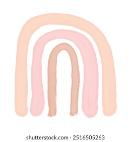 Ilustração simples do vetor do estilo da pintura da aquarela com o arco-íris rosa abstrato. Adorável arte de viveiro com Pastel cor arco-íris isolado em um fundo branco. Engraçado Estilo Infantil Berçário Art. RGB.