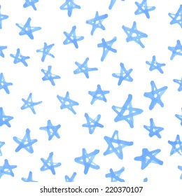 simple watercolor seamless pattern with stars