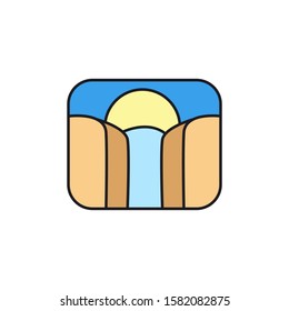 simple waterfall icon design illustration