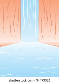 Simple Waterfall - vector illustration