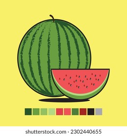sandía simple, sandía plana, sandía fresca, fruta fresca