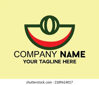 simple watermelon fruit logo illustration