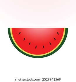 The simple watermelon icon vector illustration offers a fun, fresh look, ideal for modern and playful themes.
