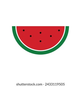 Simple watermelon slice icon vector