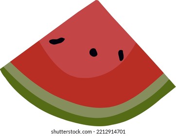 ilustración simple del vector de la sandía sobre fondo blanco