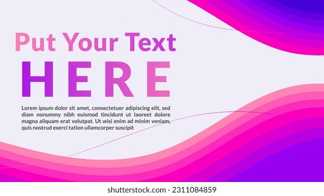 Simple Wave Abstract Fluid Layout Template Banner Background with Gradient Color Blue Pink Vector