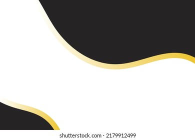 Einfache Wellenhintergrund, schwarz, goldene Farbe mit Leerraum