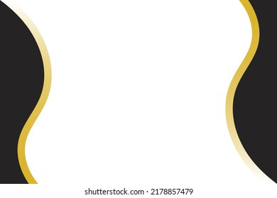 Simple wave black gold background with copy space