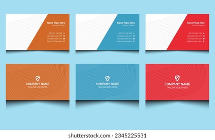Simple wave clean elegant corporate style identity professional abstract construction name visiting card design template. Creative modern luxury minimal visiting business card template design.