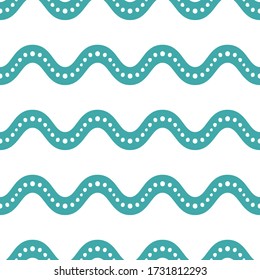 Simple wave dot line blue monochrome seamless pattern background wallpaper. pattern for textile, fabric, paper, wrapping, and more.