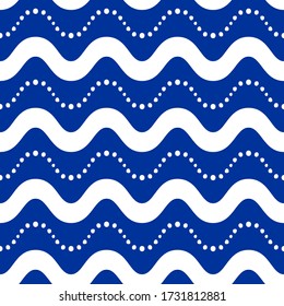 Simple wave dot line blue monochrome seamless pattern background wallpaper. pattern for textile, fabric, paper, wrapping, and more.