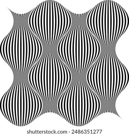 Simple wave effect monochrome pattern background. Vector illustration.