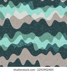 Patrón de flujo simple vectorial sin fisuras. Textura de línea de curva a rayas. Ajuste de geometría de curvas horizontales. Diseño de adorno de fondo de escritorio. Las formas de fluido de salpicadura de flujo de onda se mueven.