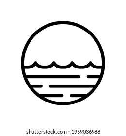 Simple wave icon, sea or ocean, abstract business logo. Black icon on white background