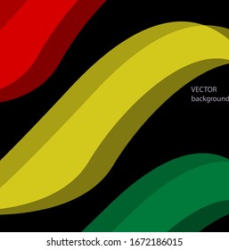Simple wave illustration of abstract background, combined with red, yellow, green and black colour