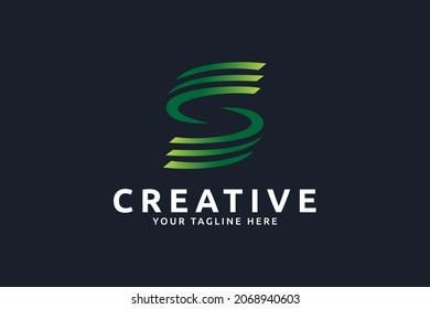 Simple Wave Letter S Business Logo Vector Design Template