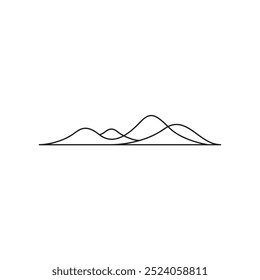 simple wave lines of mountains and hills logo vector