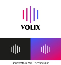 Simple wave logo design concept. Audio company brand logomark illustration. Can representing display, stream, music, tech, network, podcast.