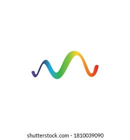 Simple Wave Logo Design, Letter M Logo