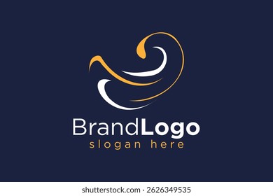 conceito de modelo de design de vetor de ícone de logotipo de onda simples