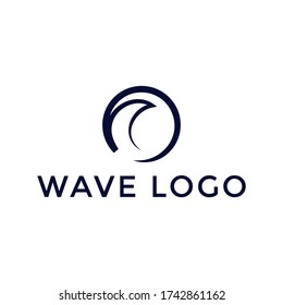 Simple wave logo template vector