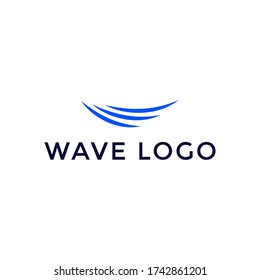 Simple wave logo template vector