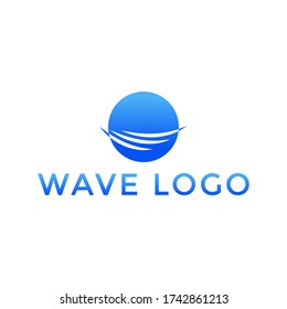 Simple wave logo template vector
