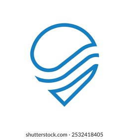 Simple wave map logo design inspiration