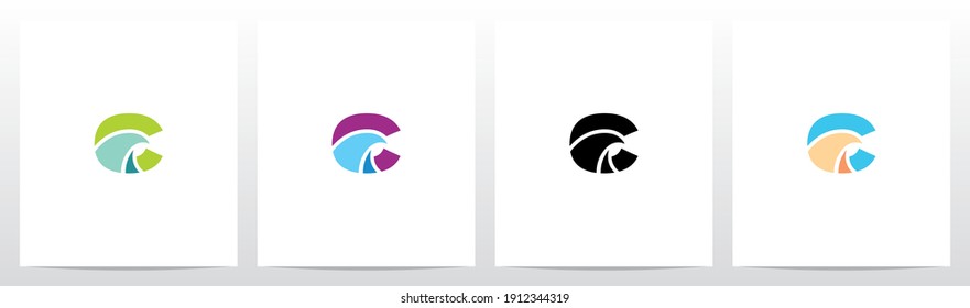 Simple Wave On Letter Logo Design C