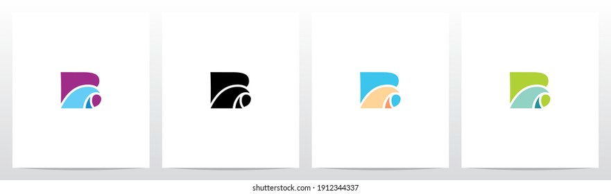 Simple Wave On Letter Logo Design B