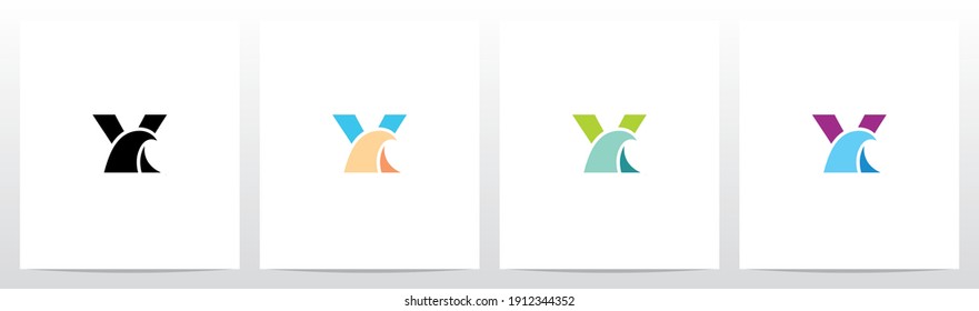Diseño De Logotipo De Onda Simple Sobre Letra Y