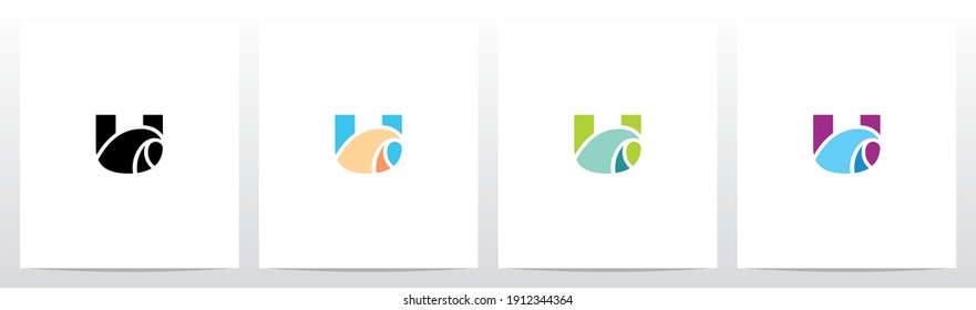 Simple Wave On Letter Logo Design U