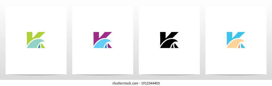 Simple Wave On Letter Logo Design K