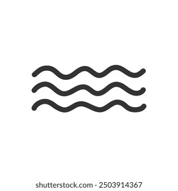 Simple waves doodle icon isolated vector illustration on white background.