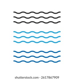 Simple waves doodle icon isolated vector illustration on white background.