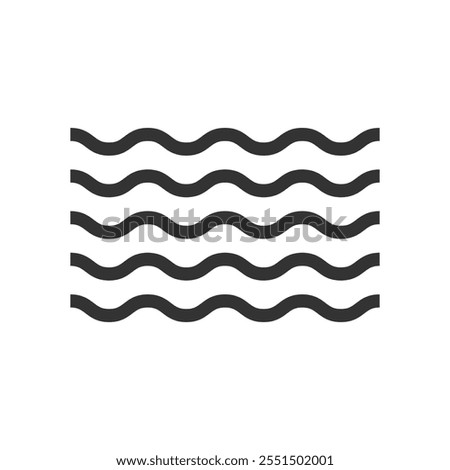 Simple waves doodle icon isolated vector illustration on white background.