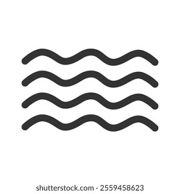 Simple waves flow water doodle icon isolated vector illustration on white background.