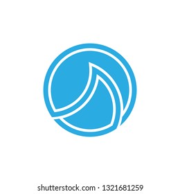 simple waves geometric outline circle logo vector