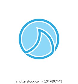 simple waves geometric outline circle logo vector