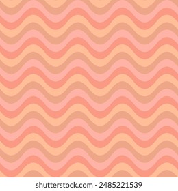 simple waves. retro stylish texture. peach color repetitive background. vector seamless pattern. fabric swatch. wrapping paper. continuous design template for home decor, linen