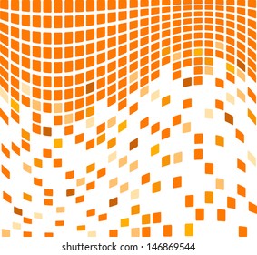 Simple waving orange mosaic background 
