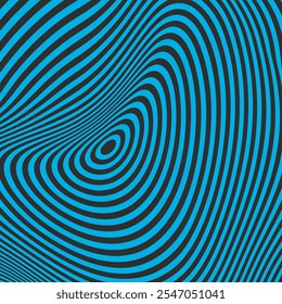 Simple wavy background. Vector abstract illustration with optical illusion, op art. Psychedelic Warped Lines Optical Illusion Texture. Abstract Geometric Background Vector Design. 