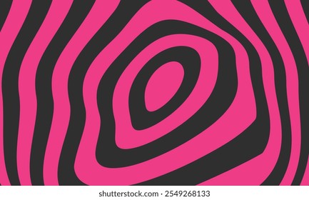 Simple wavy background. Vector abstract illustration with optical illusion, op art. Psychedelic Warped Lines Optical Illusion Texture. Abstract Geometric Background Vector Design. 