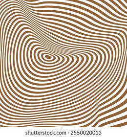 Fundo ondulado simples. Ilustração abstrata vetorial com ilusão ótica, arte op. Textura de Ilusão Óptica de Linhas Deformadas Psicodélicas. Projeto de Vetor de Fundo Geométrico Abstrato. 