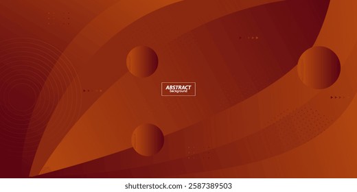 Simple wavy brown frame geometric business banner design. Creative banner design with curved and circle shapes in the background for template. Simple horizontal banner. Vector eps10